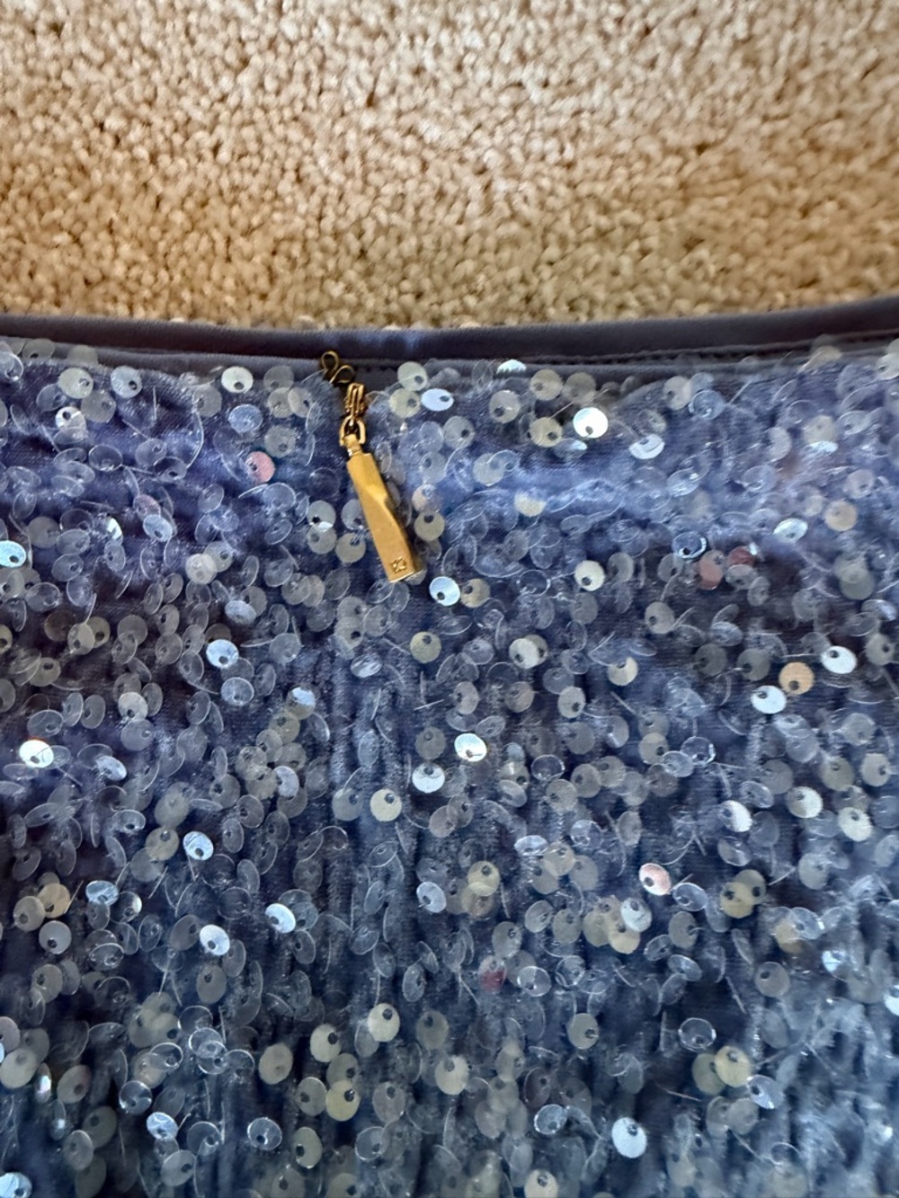 Donna Karan Blue Embellish Sequin Midi Skirt - Picture 5 of 7